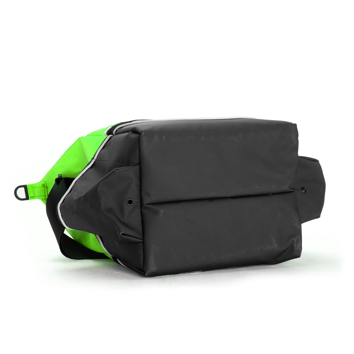Black and green bag on a white background