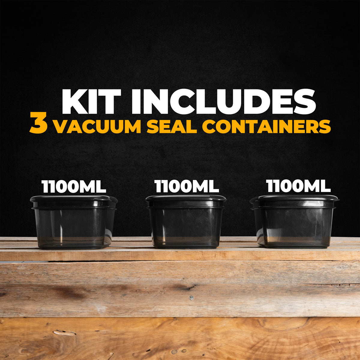 1100ml Reusable Crib Container Set - Black