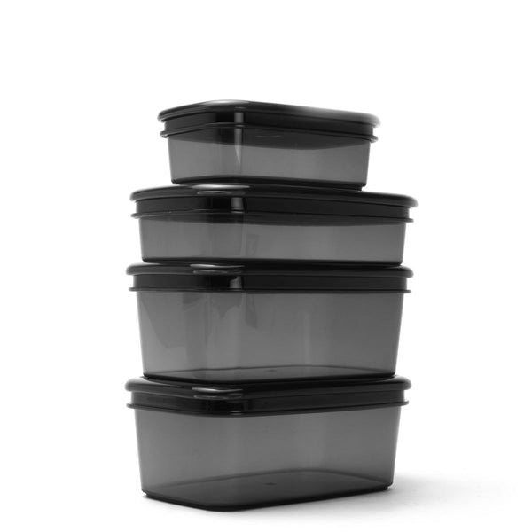 4pck Assorted reusable crib containers - black - Rugged Xtremes