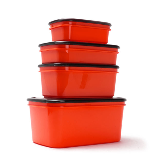 4pck Assorted Reusable Crib Containers - Red - Rugged Xtremes
