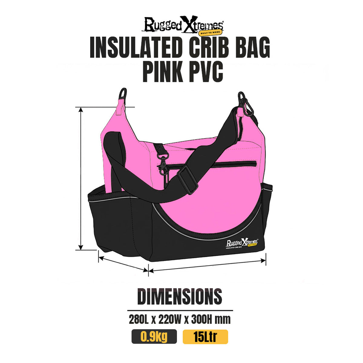 SMOKO PACK - 15L - PVC - PINK dimensions