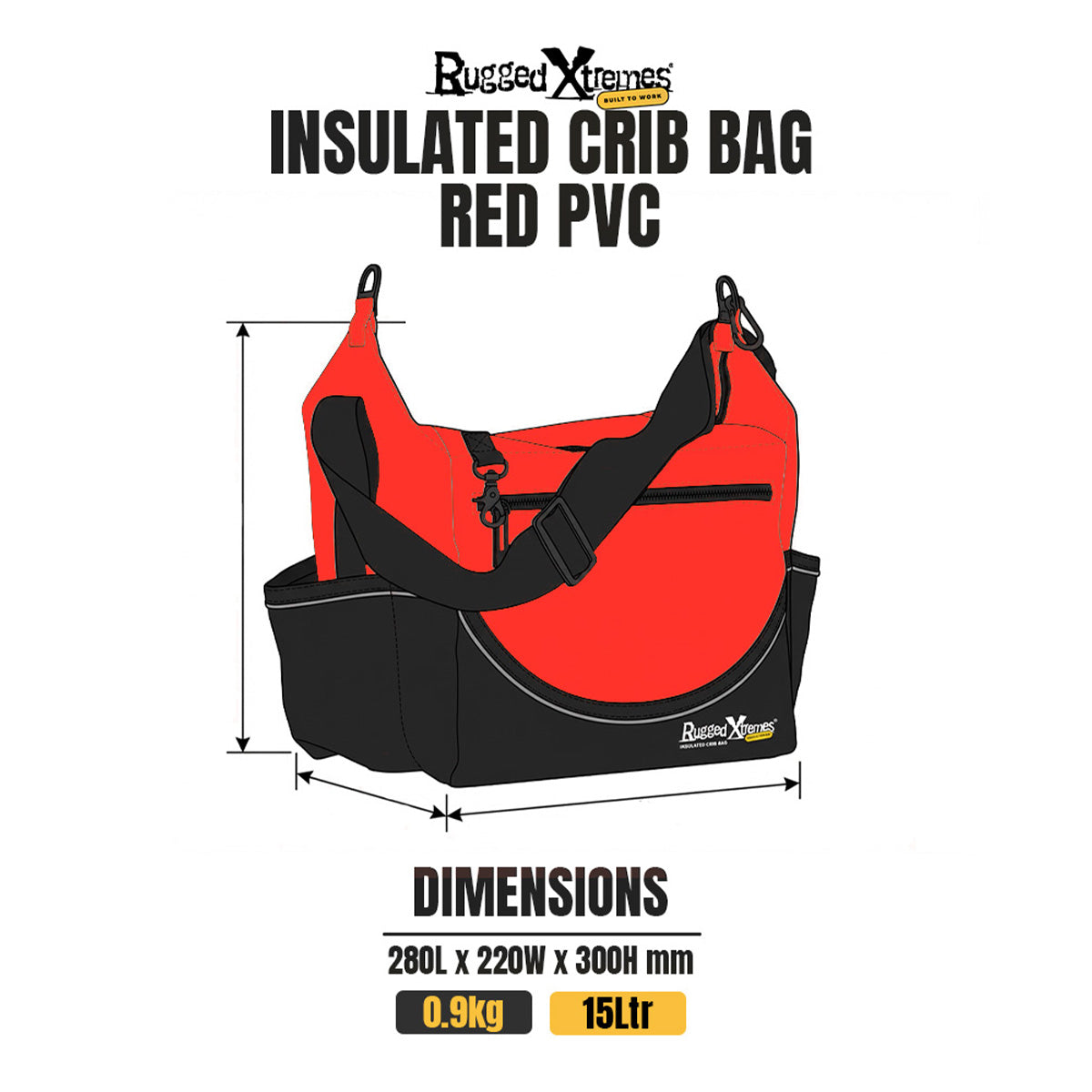 SMOKO PACK - 15L - PVC - RED dimensions