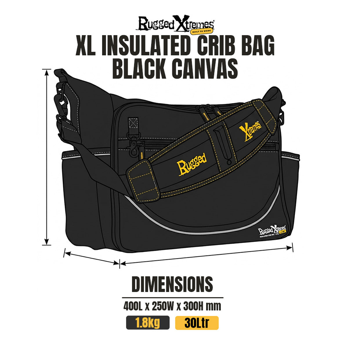 XL SMOKO PACK - 30L - CANVAS dimensions