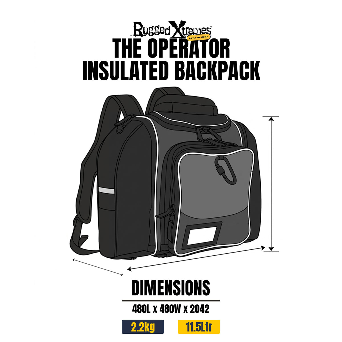 THE OPERATOR BACKPACK - 11.5L - CANVAS - BLACK dimensions