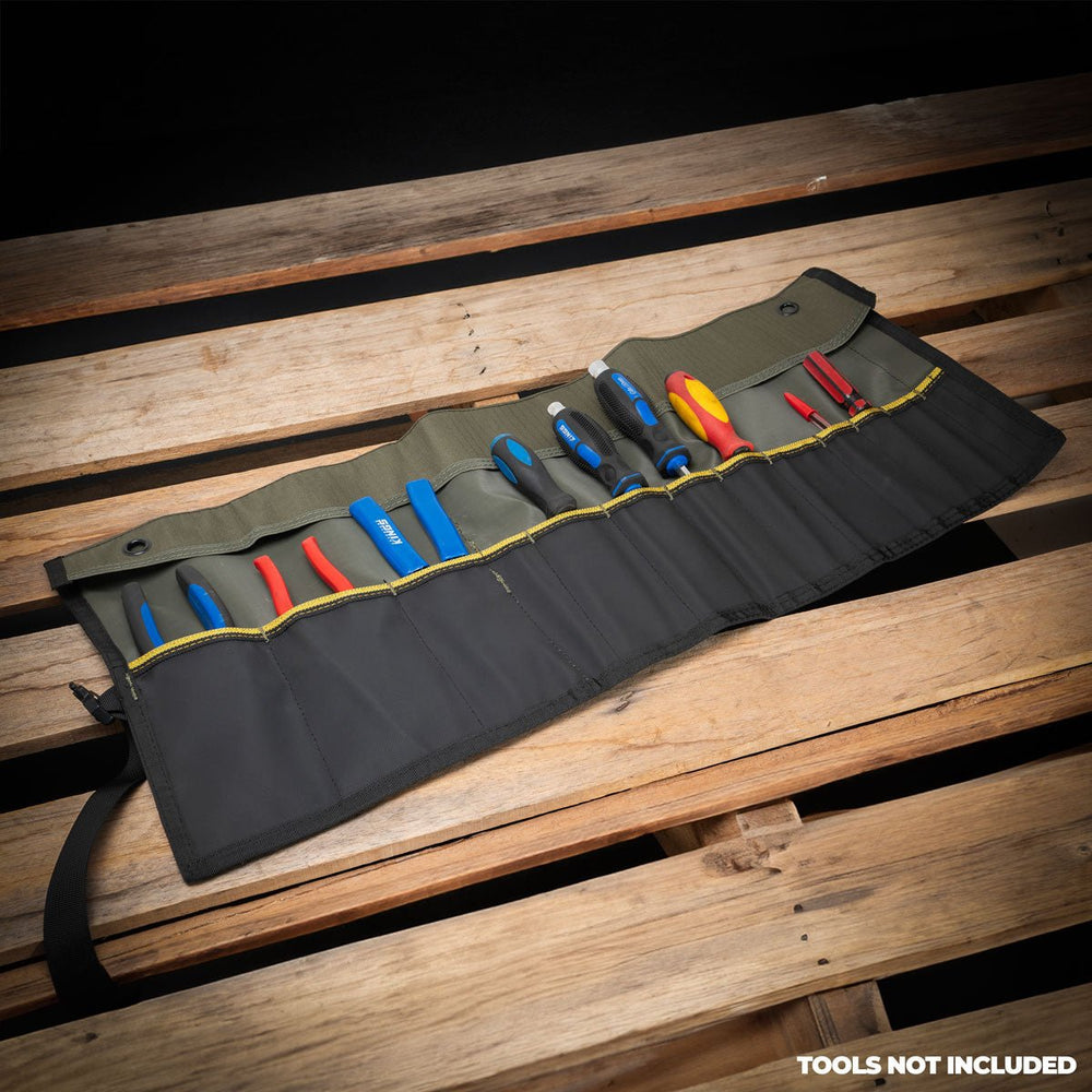 Rugged Xtremes Canvas Tool Roll Green | Compact