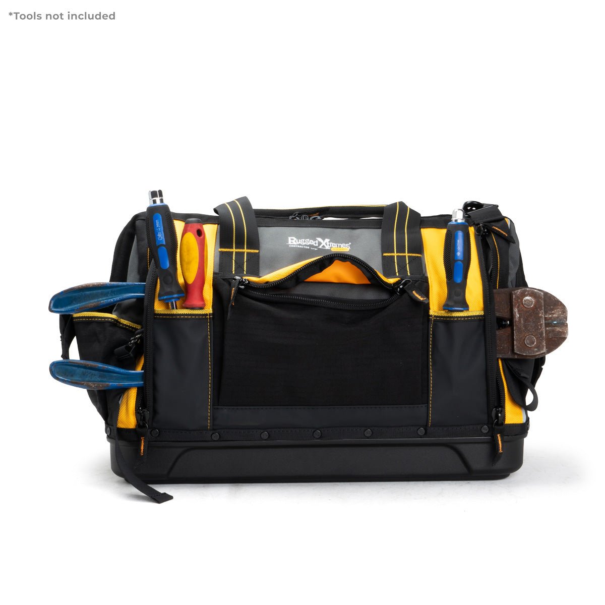 Rugged Xtremes Contractor Wide Mouth Tool Bag | Yellow/Grey |