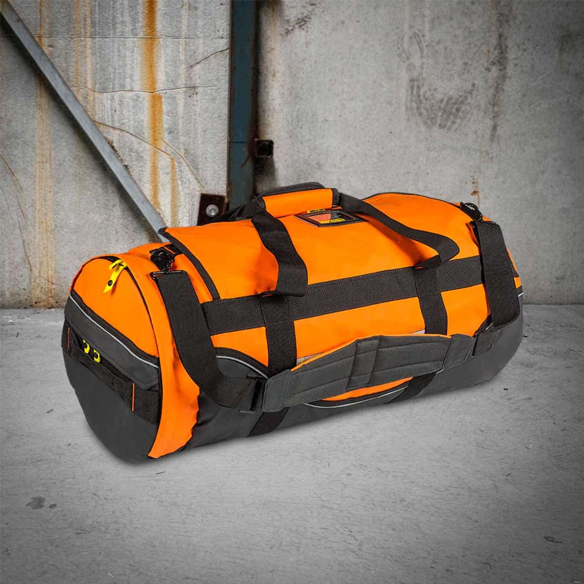 Orange and black cheap duffle bag